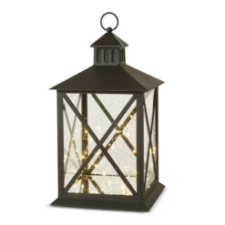 LED Lanterne Sort 23x23x40 Cm