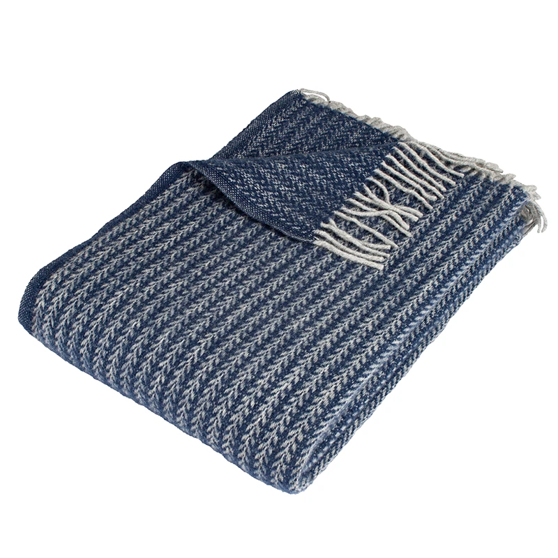 Nordisk Tekstil Odin Uldplaid Blå 130x200 Cm 3 Nordisk Tekstil Odin Uldplaid Blå 130x200 Cm