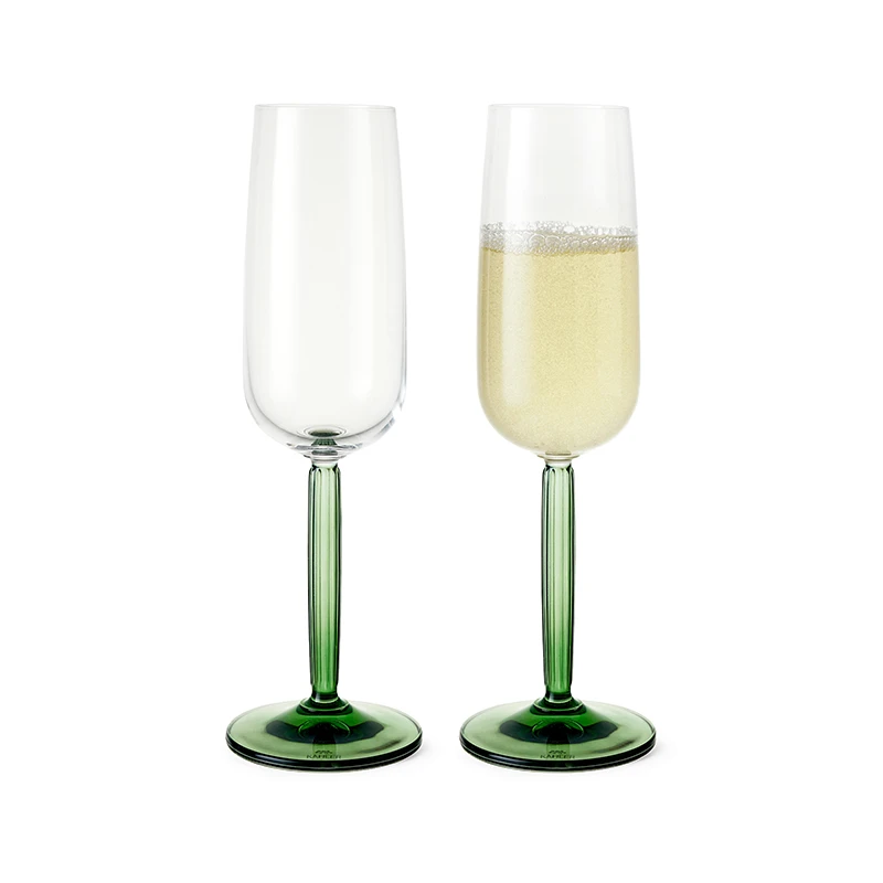 Kähler Hammershøi Champagneglas Grøn 2 Stk. 24 Cl 3 Kähler Hammershøi Champagneglas Grøn 2 Stk. 24 Cl