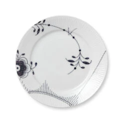 Royal Copenhagen Sort Mega Riflet Tallerken 22 Cm
