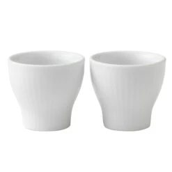 Royal Copenhagen Hvid Riflet æggebæger 2 Stk.