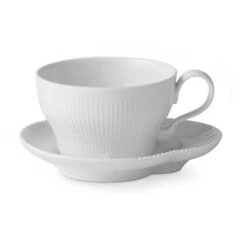 Royal Copenhagen Hvid Elements Kop Med Underkop 26 Cl