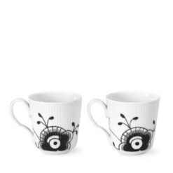 Royal Copenhagen Sort Mega Riflet Krus 2 Stk. 28 Cl