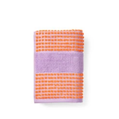 Juna Check Håndklæde Lavendel/fersken 50x100 Cm
