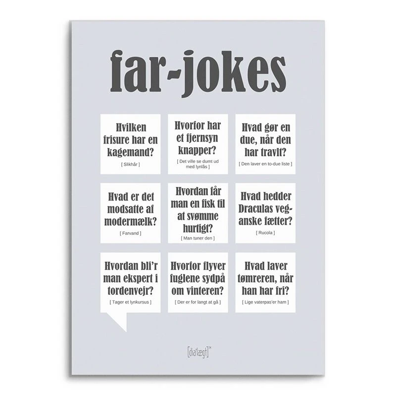 Dialægt Plakat Far-jokes 50x70 Cm 3 Dialægt Plakat Far-jokes 50x70 Cm