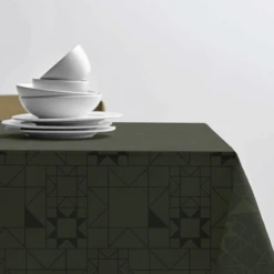 Södahl Damask Dug Star Forest Green 140 X 370 Cm